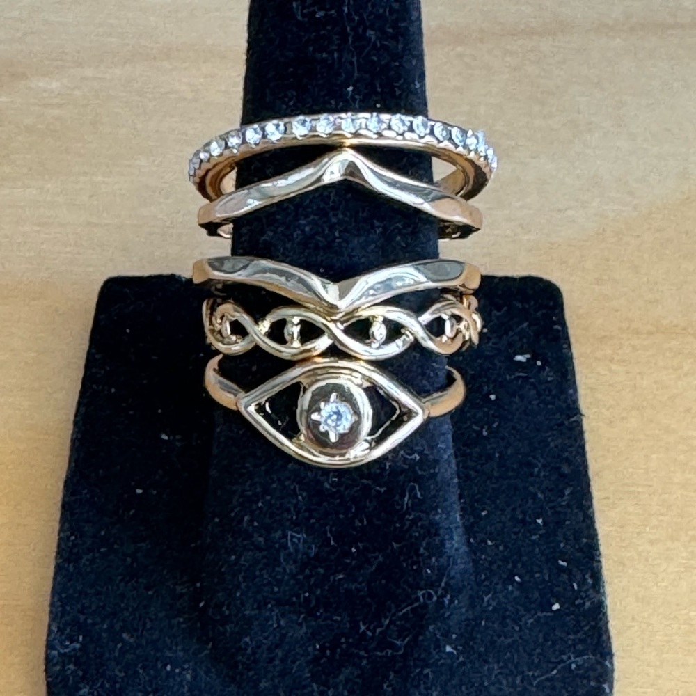 SZ 7 Gold Plated Set of 4 Rings